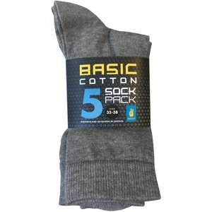 Seger Socken Basic 
5-pack grau 39-42