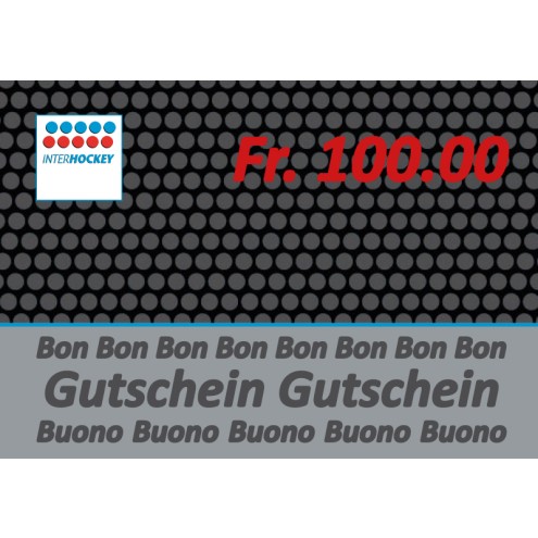 Gutschein Interhockey Fr. 100.00 / Gutscheinwert: 100.00