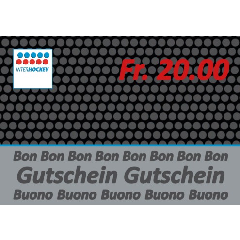 Gutschein Interhockey Fr. 20.00 / Gutscheinwert: 20.00