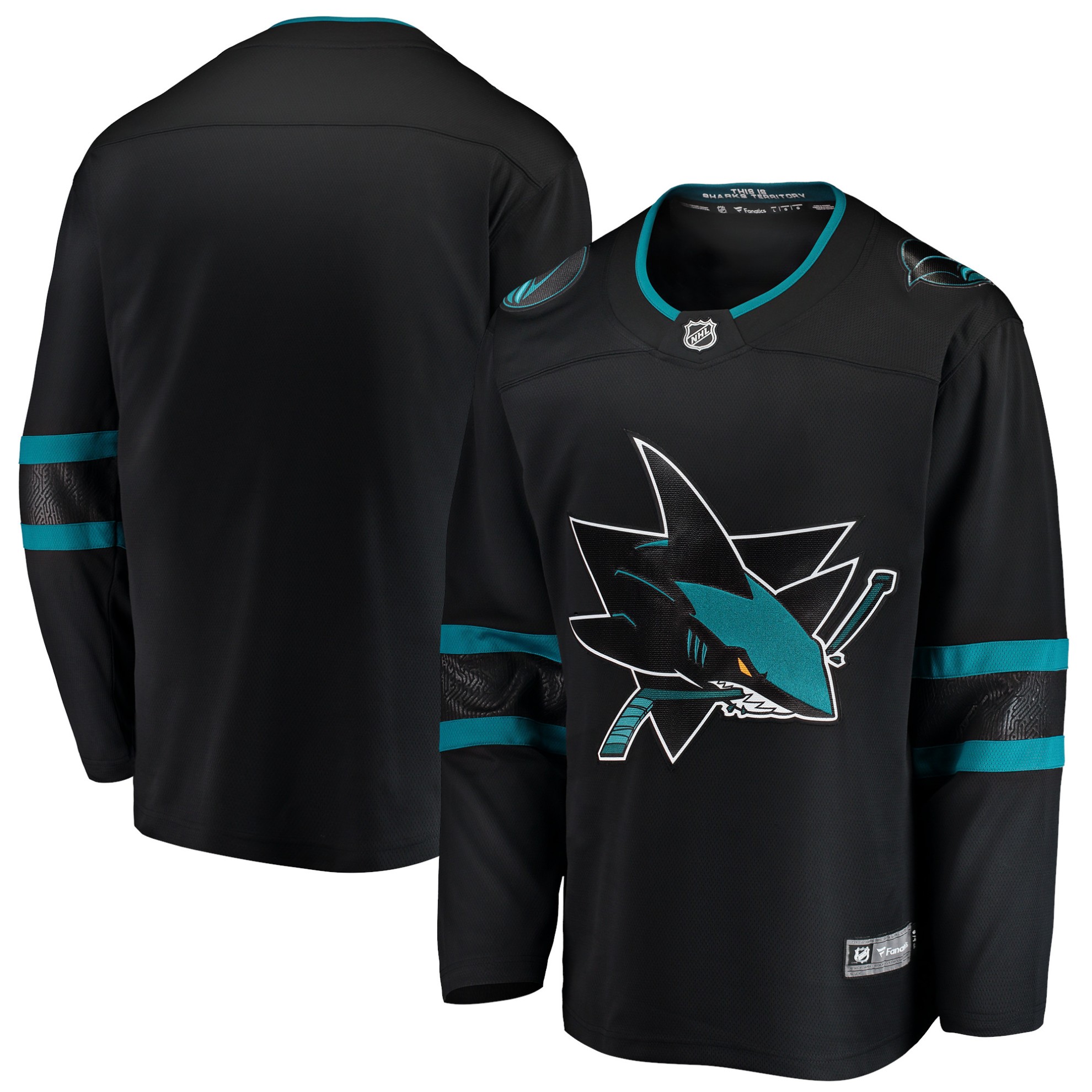 Image of FANATICS BREAKAWAY JERSEY SAN JOSE SHARKS ALTERNATE