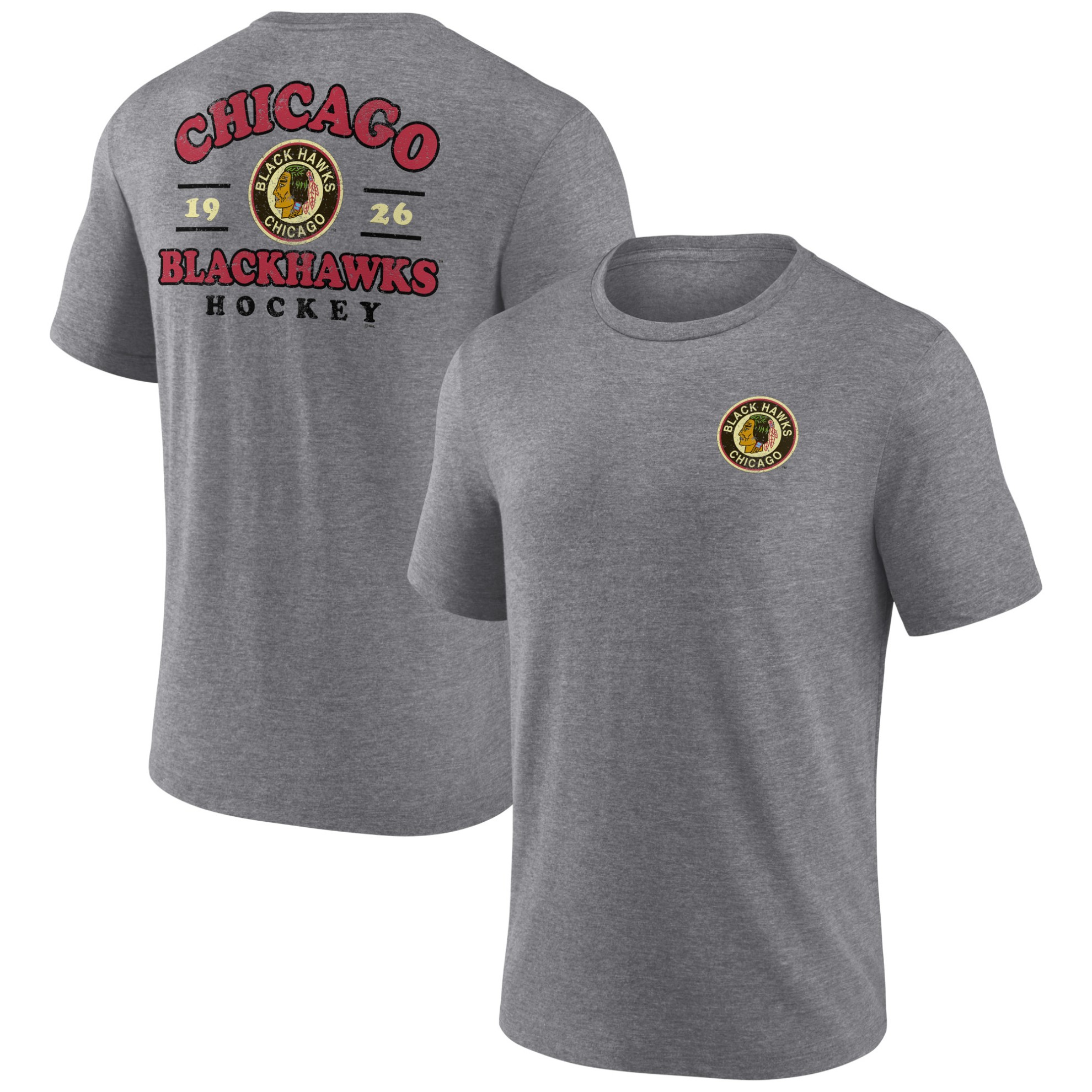 Image of FANATICS TRIBLEND T-SHIRT CHICAGO BLACKHAWKS GREY
