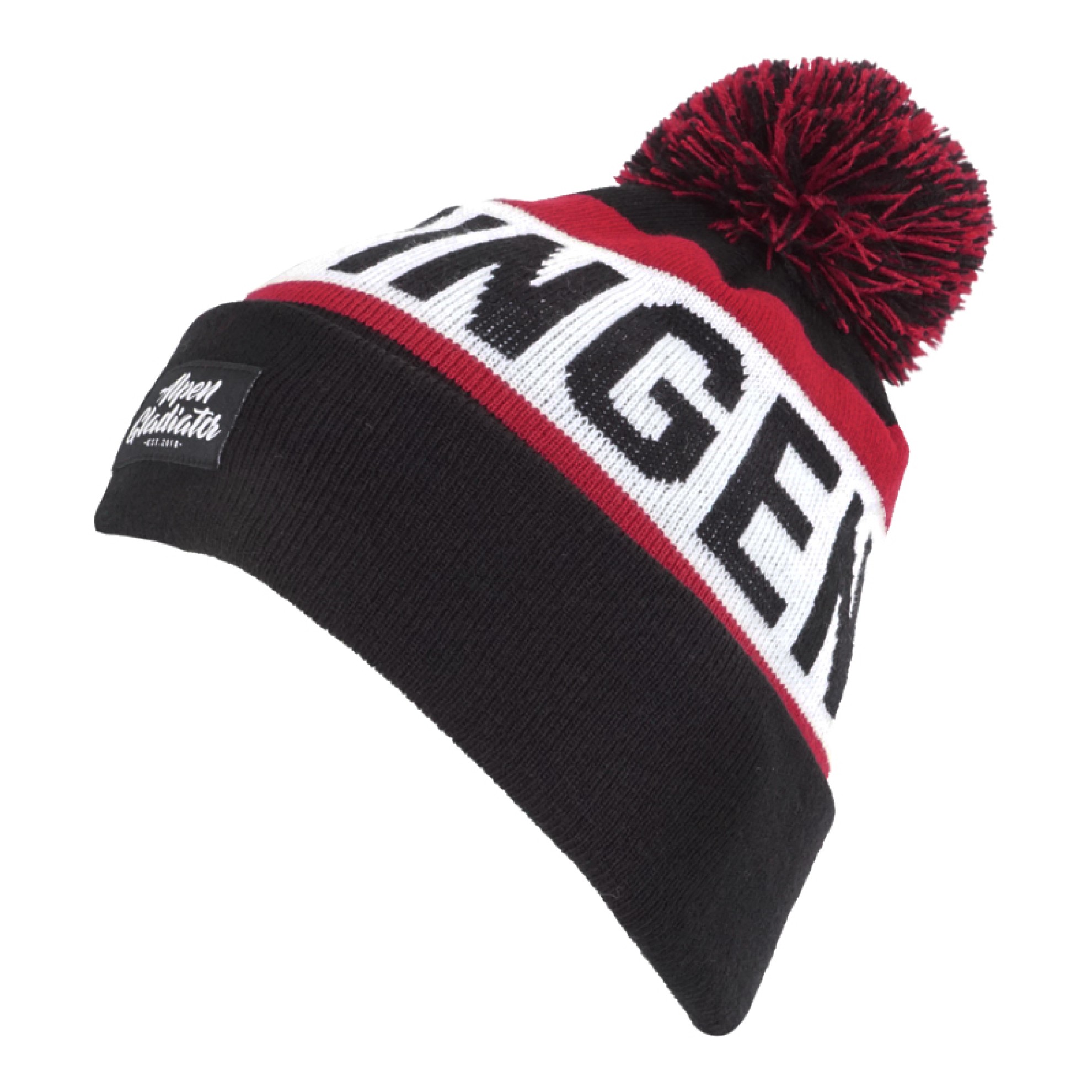 Image of MÜTZE SCHWINGEN ALPENGLADIATOR BY REMO KÄSER / Farbe: schwarz/weiss/rot / Größe: One Size fits most