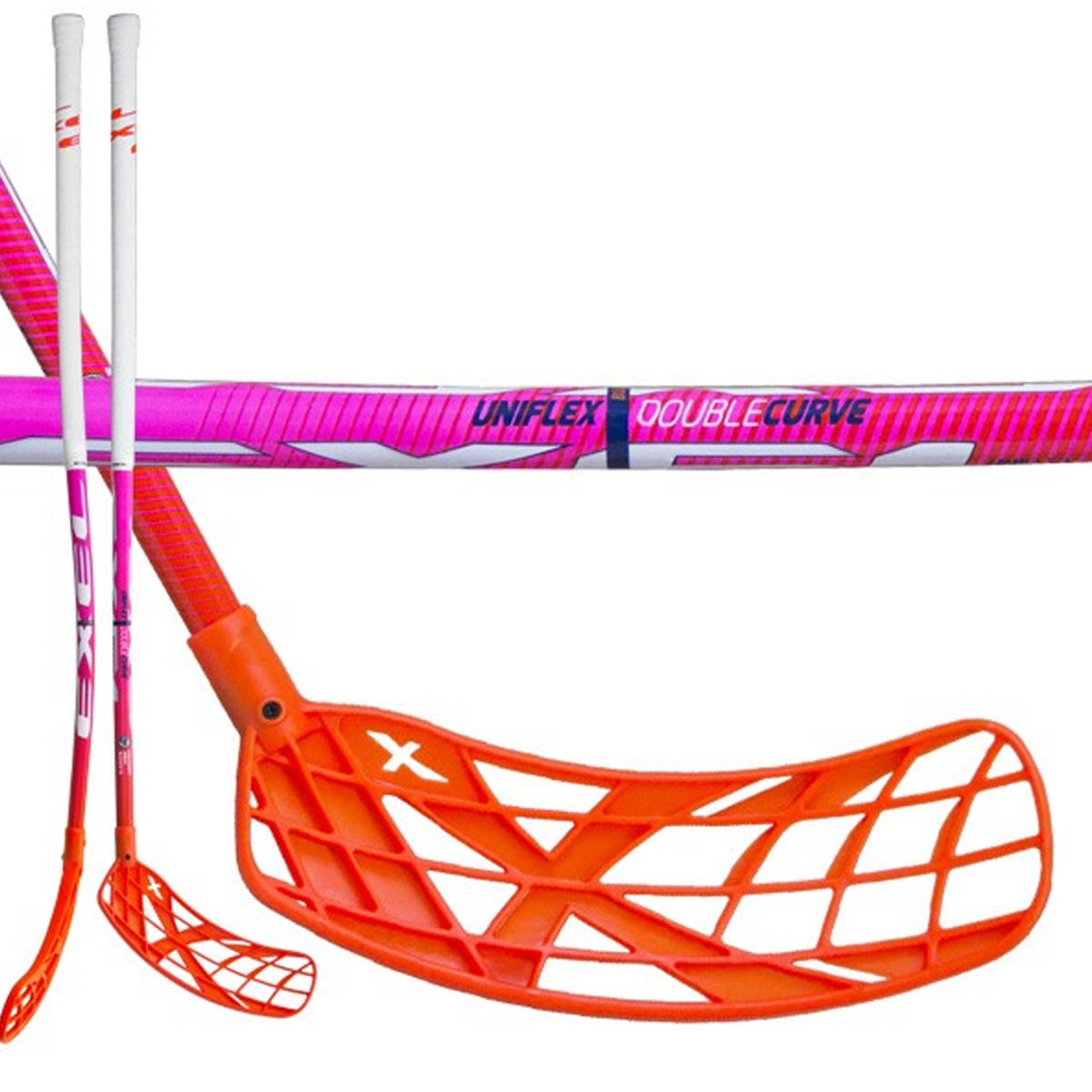 Image of DOUBLECURVE NEON ORANGE UNIFLEX / Stockart: Rechts / Farbe: neon orange / Unihockey Härte: uniflex / Unihockey Stockgrösse: 82